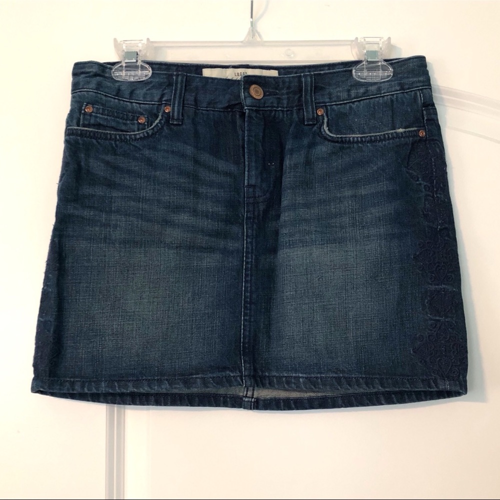 H&M denim mini skirt with embroidery